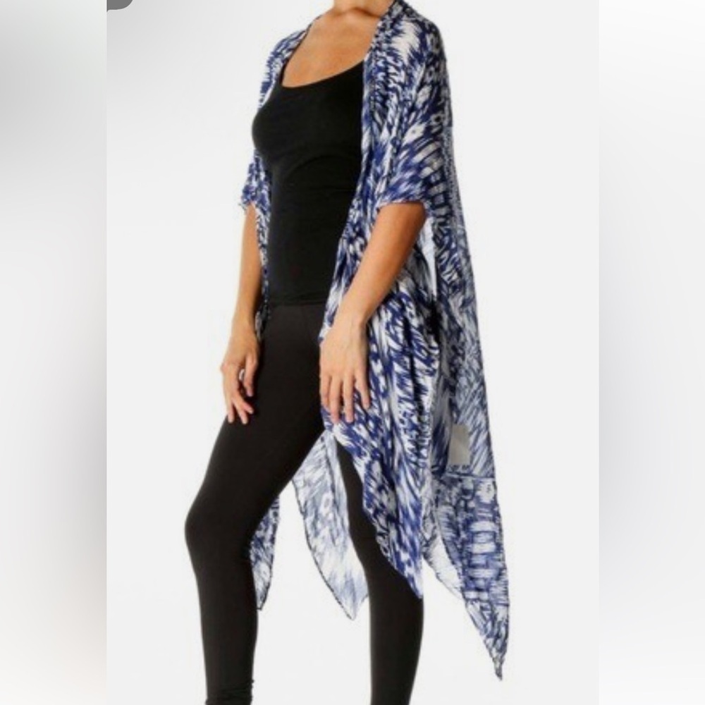 Anthropologie Blue and White Kimono